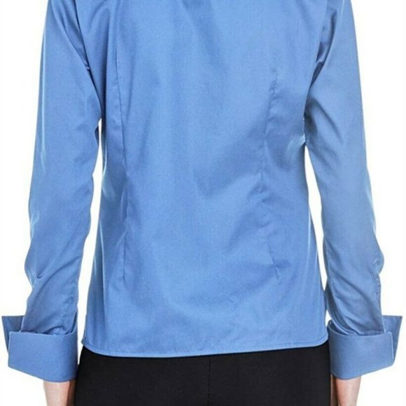 NWT ULTRACLUB WHISPER ELITE TWILL BUTTON DOWN FRENCH CUFFS WATERFALL BLUE MED. - Picture 8 of 9